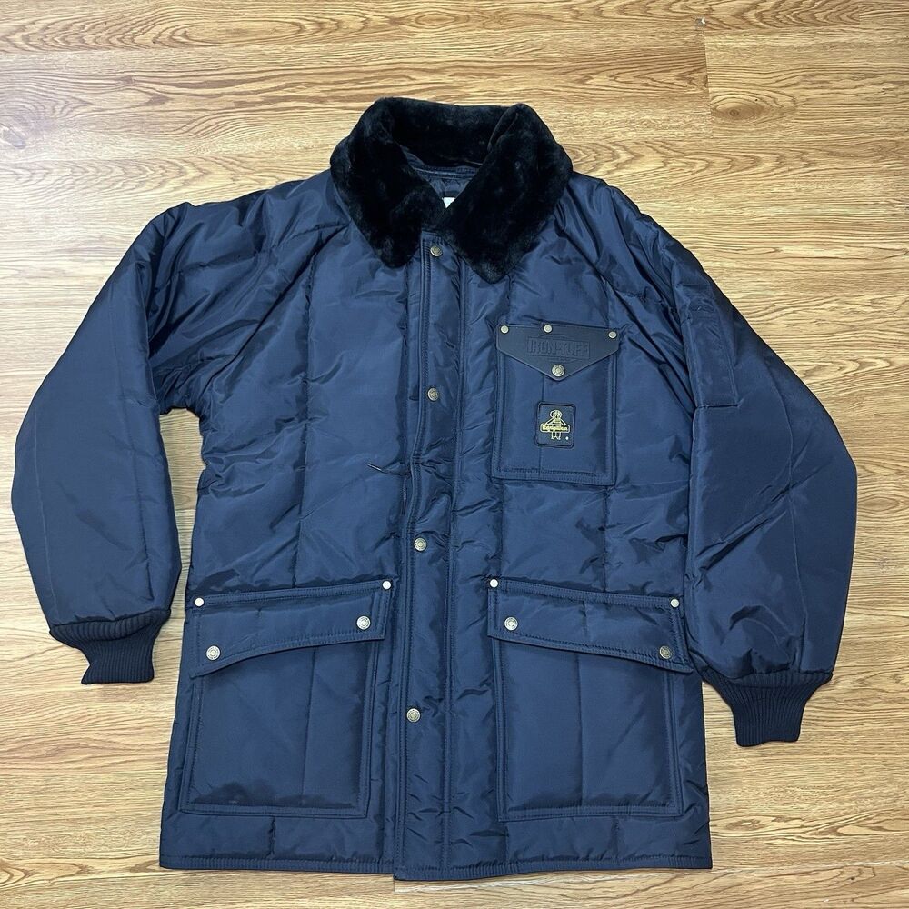 RefrigiWear Iron-Tuff Siberian Cold Weather Jacket Mens Large Navy Blue Full Zip